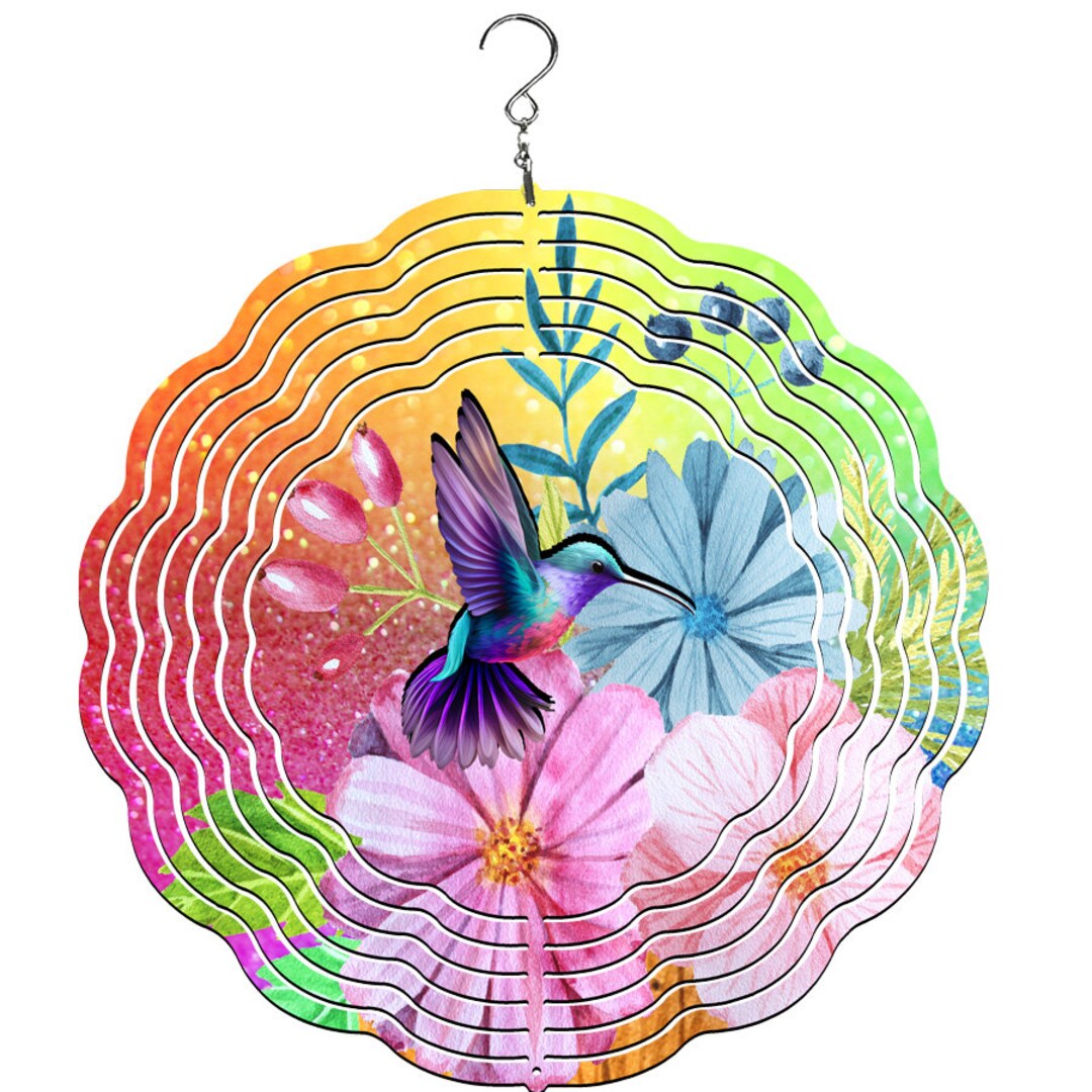 Hummingbird Wind Spinner 10 Windspinner Wind Spinner Hummingbird Lovers Hummingbird Gifts Etsy
