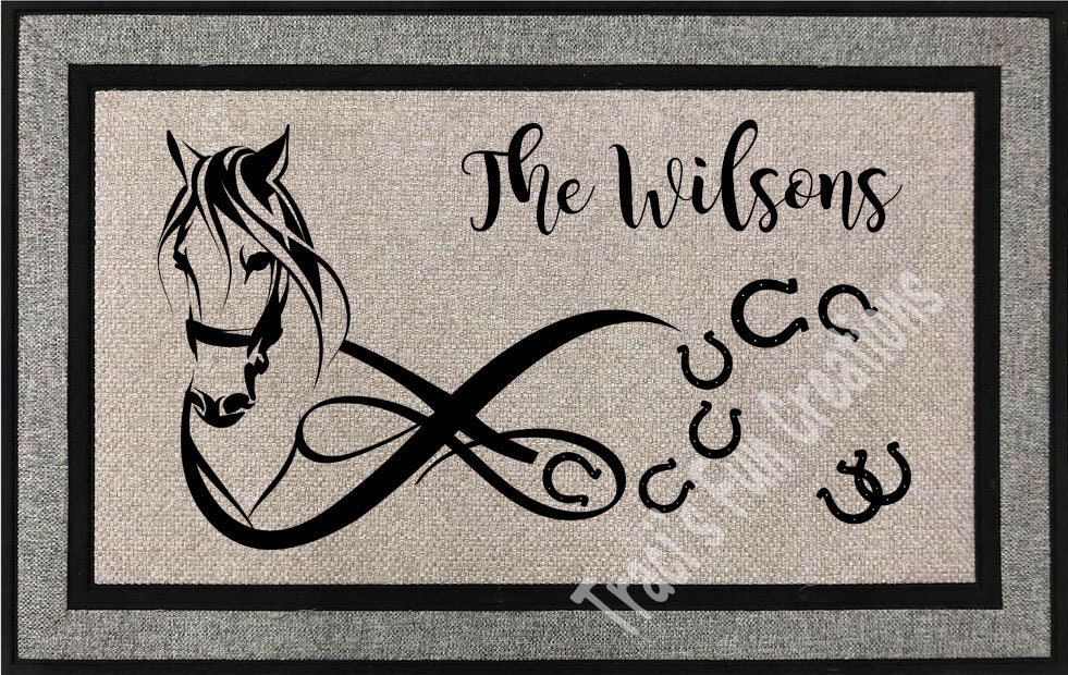 Personalized Doormat, Door Mat, Horse Door Mat,Wedding Gift,Housewarming Gift,Front Door Mat,Doormat,Horse Lover Gift, Farm Door Mat