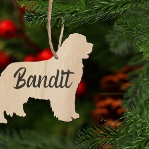 Newfoundland, Personalized Dog Ornament, Wood Dog Ornament with Lettered Name, Custom Dog Ornament, Newfoundland Ornament, Newfoundland