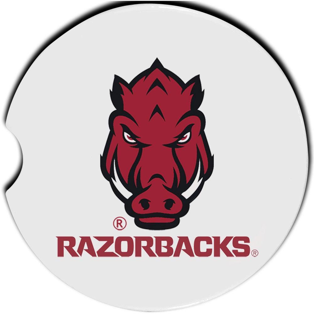Arkansas Razorbacks Car Coasters: Absorbent Ceramic Cup Holder (set of ...