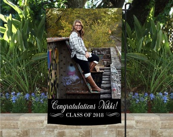 Personalized Graduation Garden Flag: Custom Monogram Yard Decor