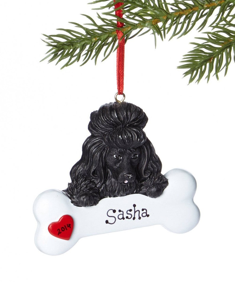 Black Poodle Personalized Christmas Ornament Ornament Etsy