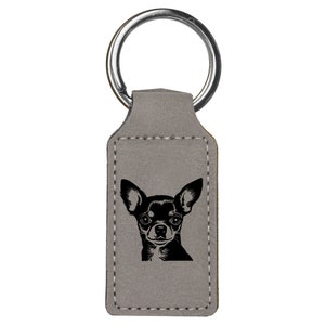 Chihuahua Leatherette Key Chain | Chihuahua Keychain | Dog Lover Keychain