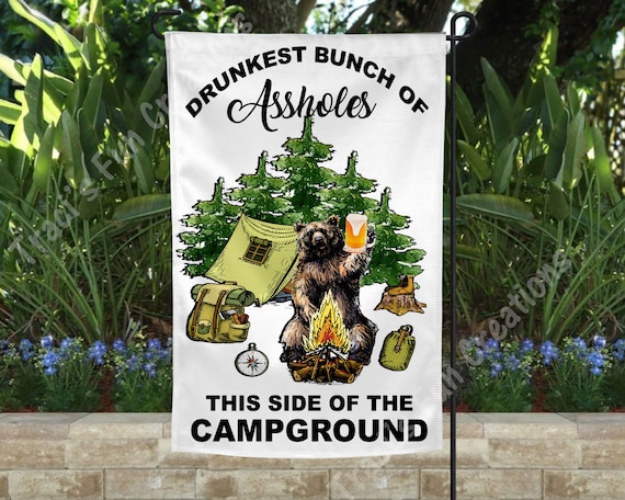 Personalized Night Camping With Friends Flag - Up To 6 People