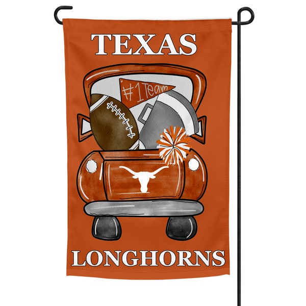 Texas Longhorns Personalized Football Garden Flag, University Of Texas Garden Flag, Longhorns Garden Flag, Garden Flag, Hookem Horns