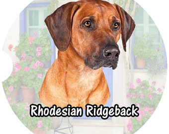 Rhodesian Ridgeback Sandstone Car Coasters,Rhodesian Ridgeback Coasters,car holder coaster,Rhodesian Ridgeback, Rhodesian Ridgeback gift
