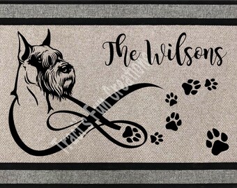 Personalized Doormat, Door Mat,Schnauzer Door Mat,Wedding Gift,Housewarming Gift,Front Door Mat,Doormat,Schnauzer Gift, Schnauzer