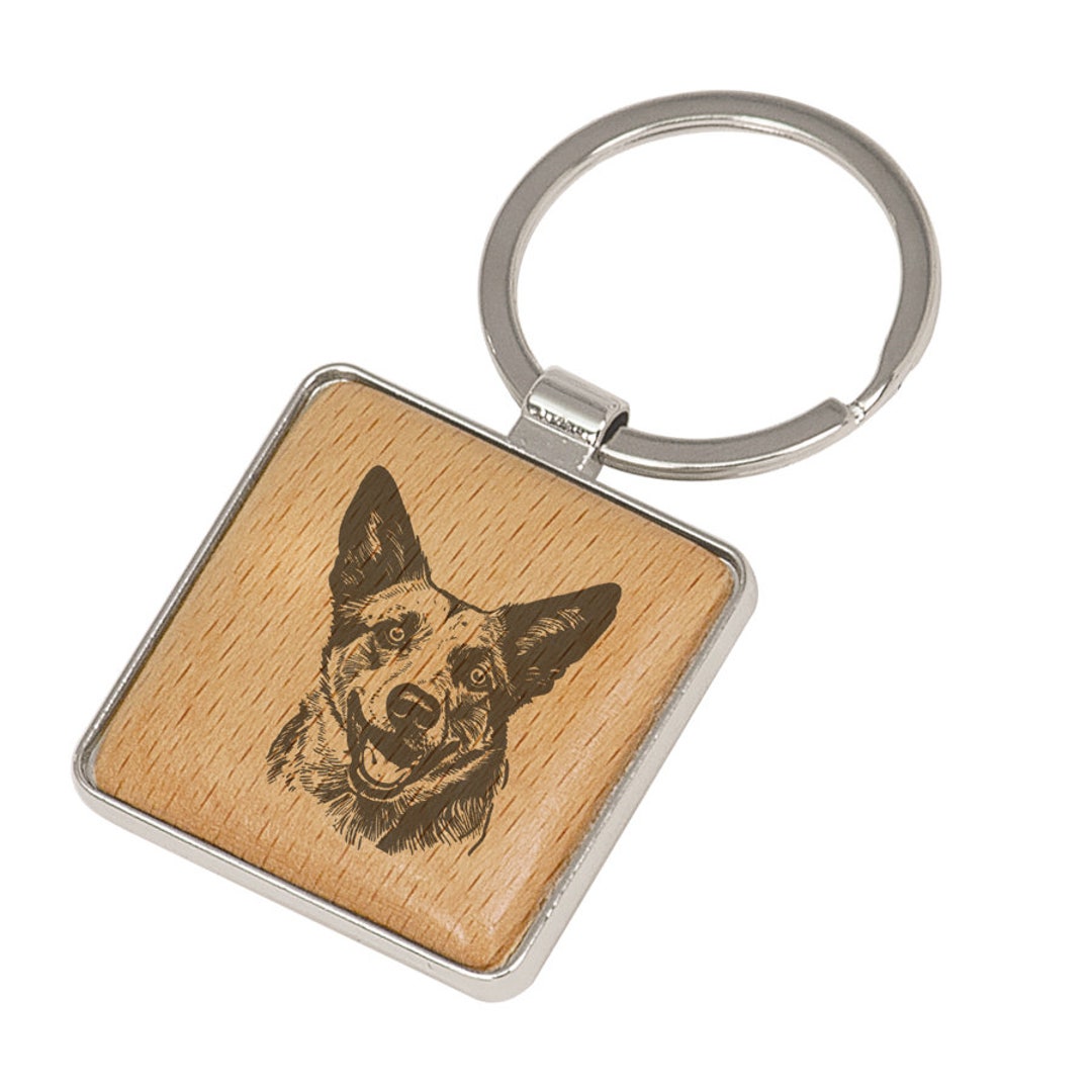 Australian Cattle Dog Wooden Key Chain Dog Lover Key Chain Dog Keyring