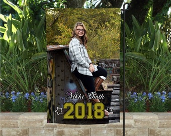 Personalized Graduation Garden Flag: Custom Monogram Yard Decor