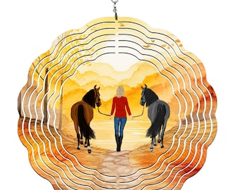 Customizable Horse Wind Spinner: 10" Fall Yard Art