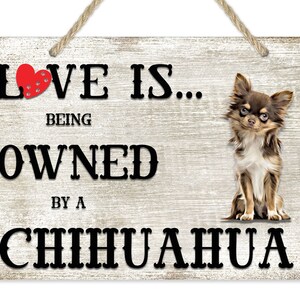 Love is being owned by a Chihuahua Dog Breed Themed Sign, Chihuahua Gift, Dog Sign, Pet Sign, Dog Lover Gift,