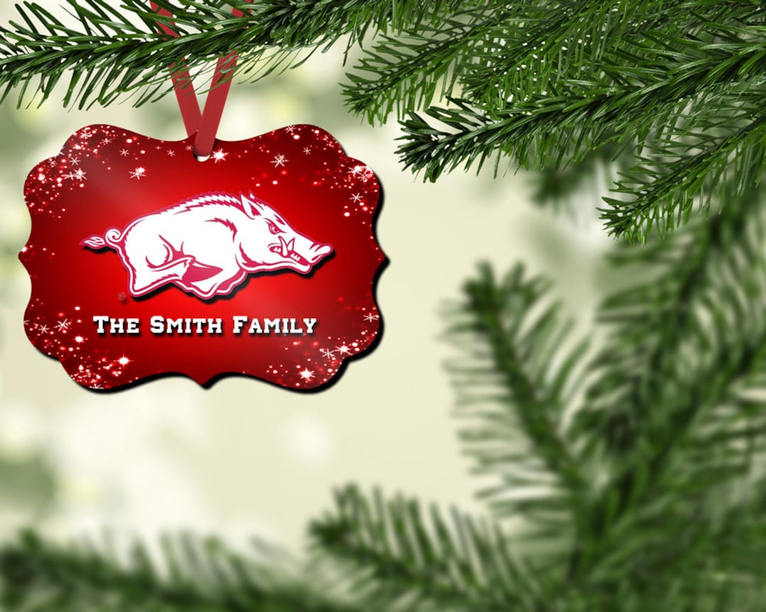 Personalized Razorback Sign Personalized Razorbacks Christmas Tree Ornament: University of Arkansas ...