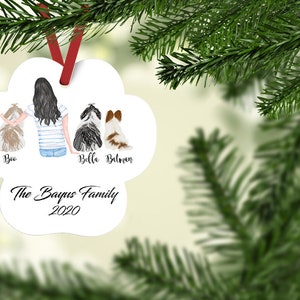 Personalized Christmas Ornament, Dog Ornament,Family Ornament,Family Dog Ornament,Belgian Malinois,Belgian Tervuran,Bernedoodle