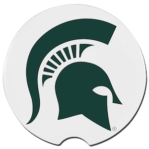 Michigan State Spartans Car Coasters | Michigan State Coasters | Michigan State Fan Gifts | Michigan State University Sandstone Coasters