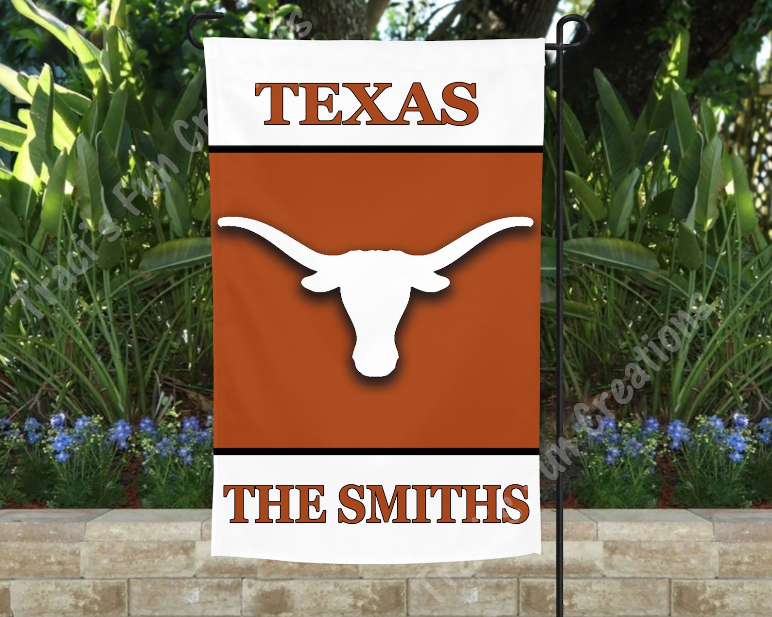 Texas Longhorns Personalized Garden Flag University of Texas Etsy