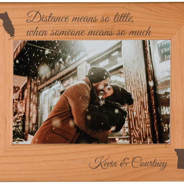 Distance means so little, when someone means so much Personalized Picture Frame |Traci's Fun Creations