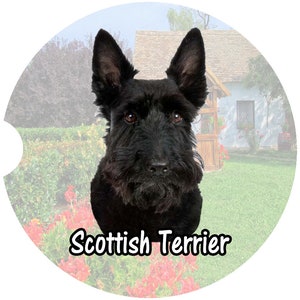 Scottish Terrier Sandstone Car Coasters | Scottish Terrier Coasters | Car Holder Coaster | Scotties | Scottish Terrier Gift | Scotties Gifts
