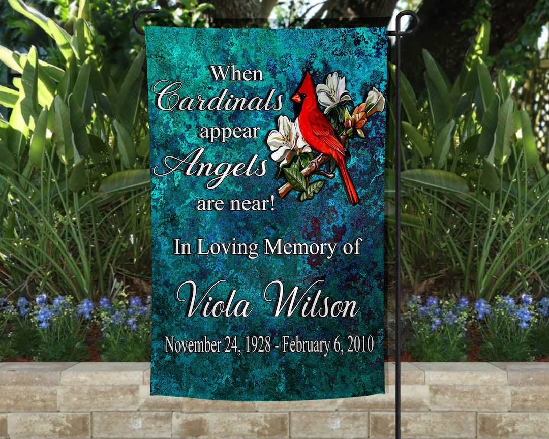 Personalized Cardinal Memorial Garden Flag: in Loving Memory - Etsy