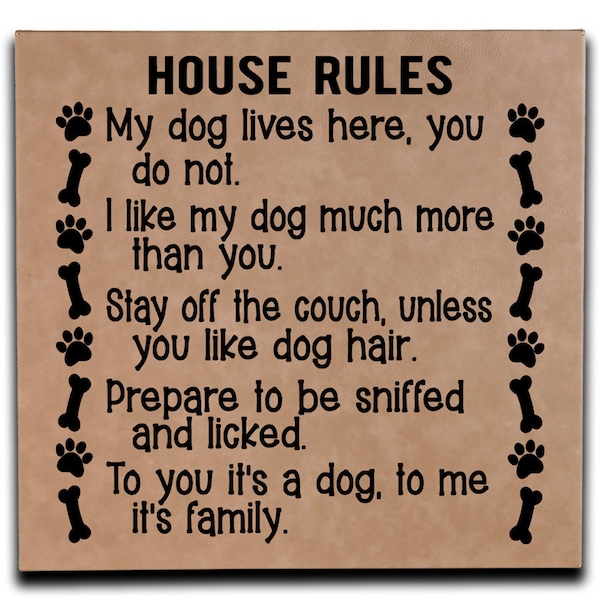 Funny Dog Rules Signs Etsy