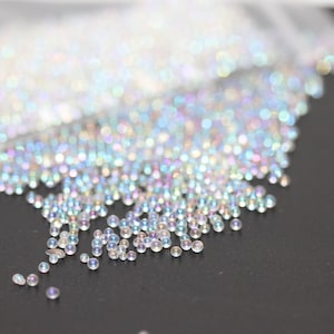 10, 15 gr 0.8-1 mm Iridescent Clear Glass Mini Bubbles Caviar Ball Beads No Hole Crystal For DIY UV Resin Filling 3D  Art Decorations