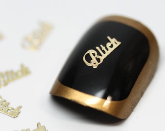 60 stuks Bitch goud modebedels Trendy nageldesign 3D-kunststickers Verjaardagscadeau voor haar Decals UV-hars Versiering Decoraties