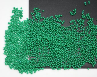 10, 15 gr 0.8-1.5 mm Solid Green Glass Mini Bubbles Caviar Ball Beads  DIY UV Resin Filling 3D Nail Art Decorations