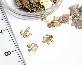 50 pcs 5 mm Zodiac Nageldecoratie Kawaii Goud metallic Manicure Zodiac Sterrenbeeld Symbolen UV-Hars Versiering Japan