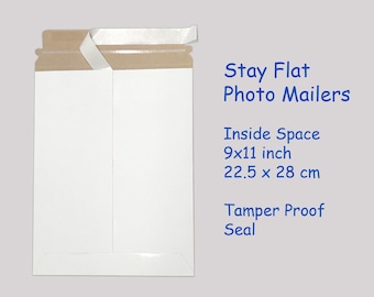 5 Envelopes 9x11 inch Stay flat Mailers Self Seal Tamper Proof Documents Photo Craft Cardboard