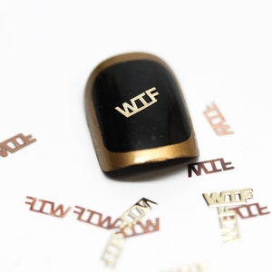 50 pcs Gold WTF Charms Trendy Nail Design 3D Nail Art Stickers Birthday Gift For Her Stickers  Embellishment Decorations Wear the face-mask