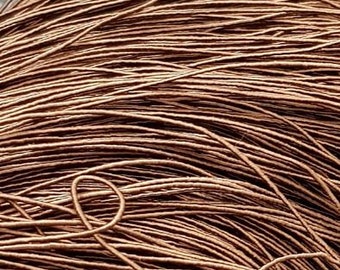 10 meters Light Brown Silk cord on Cotton Base 1 mm Satin Cord for Macramé Bracelets