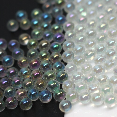Glass No Hole Beads Crystal AB Glass Balls Iridescent Caviar Etsy