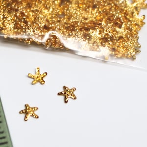 20pcs Sea Starfish Shiny Gold Metal 3D Tiny Mini Summer Nail Art Charm UV Resin Embellishment Decoration accessories Japan style NA34