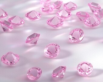 30 Diamond shaped Pink Cristal Plastic Gemstone for Party decoration Vase filler Wedding Table Transparent 20mm 0.78 inch
