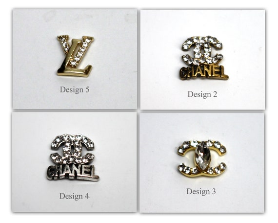 10PCS Floral Chanel Nail Charms Gold