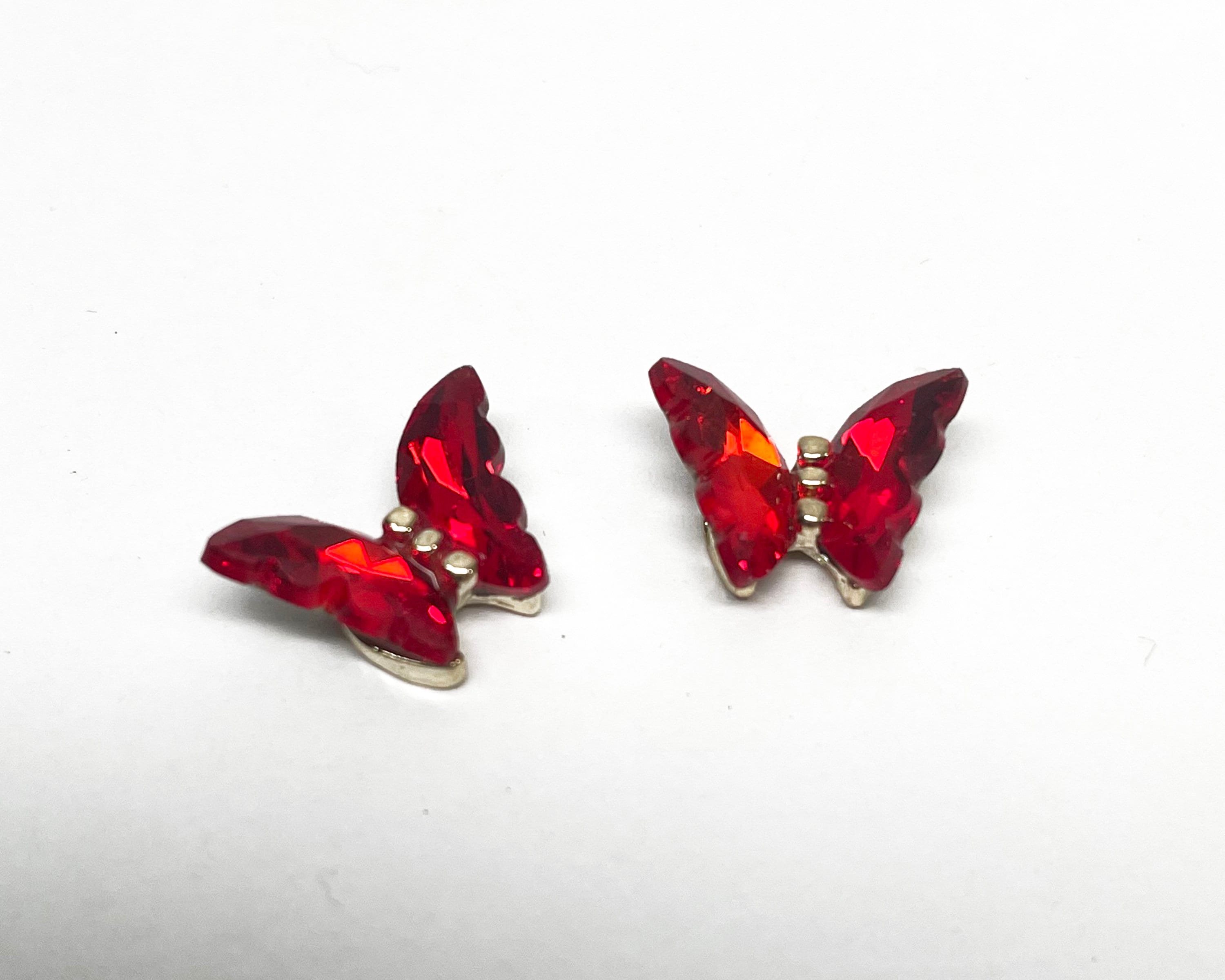 SILPECWEE 100pcs Butterfly Nail Charms 3D Gold Silver Butterflies