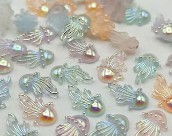 20 pcs 3D Luminous Jellyfish Glow In The Dark Nail Charms Accessories Parts  Manicure Decoration Supplies Material Tool