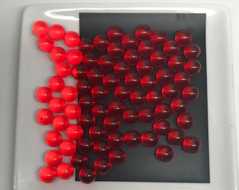 100 pieces 9.5 mm Beads Blue or Red Transparent Plastic Bubbles No Hole Balls For DIY Resin Filling 3D Art Decorations Craft Making