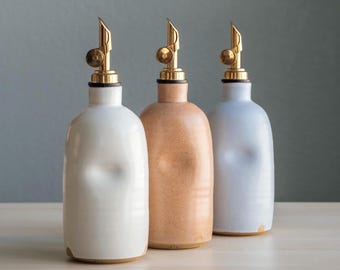 Aceitera de cerámica hecha a mano - Múltiples colores