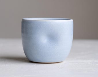 Handmade Ceramic Dimpled Espresso Cup - Powder Blue