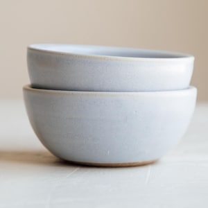 Handmade Set of Ceramic Condiment Dipping Bowls - Powder Blue