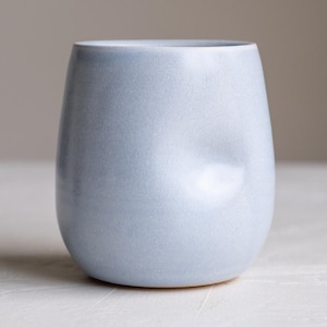 Handmade Dimpled Ceramic Wine Cup - Powder Blue