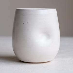 Handmade Dimpled Ceramic Wine Cup - Alabaster