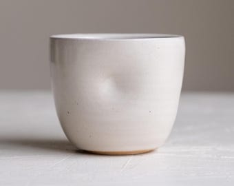 Handmade Ceramic Dimpled Espresso Cup - Alabaster