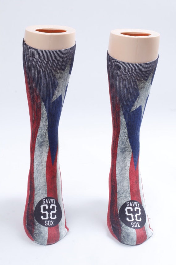Puerto Rican Flag Socks Savvy Sox Etsy