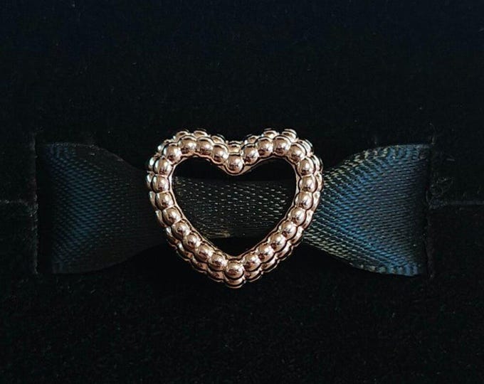 Authentic Pandora Rose Beaded Heart Charm 787516 New With Tags 14K Rose ...
