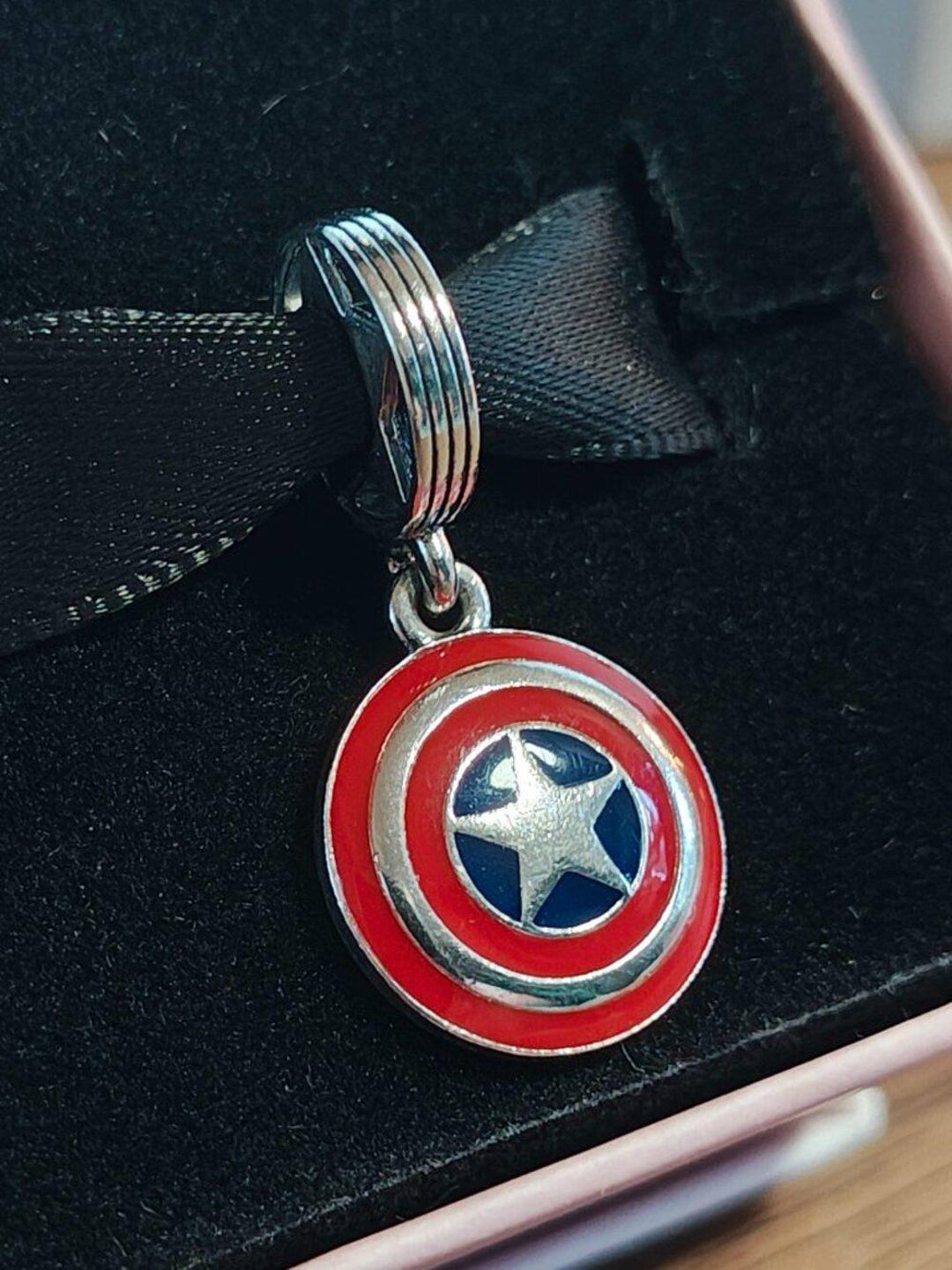 Authentic Pandora Marvel Captain America Shield Dangle 790780C01 - Etsy