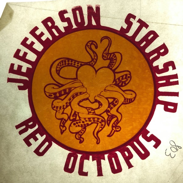 Jefferson Starship Red Octopus Vintage Iron On Heat Transfer