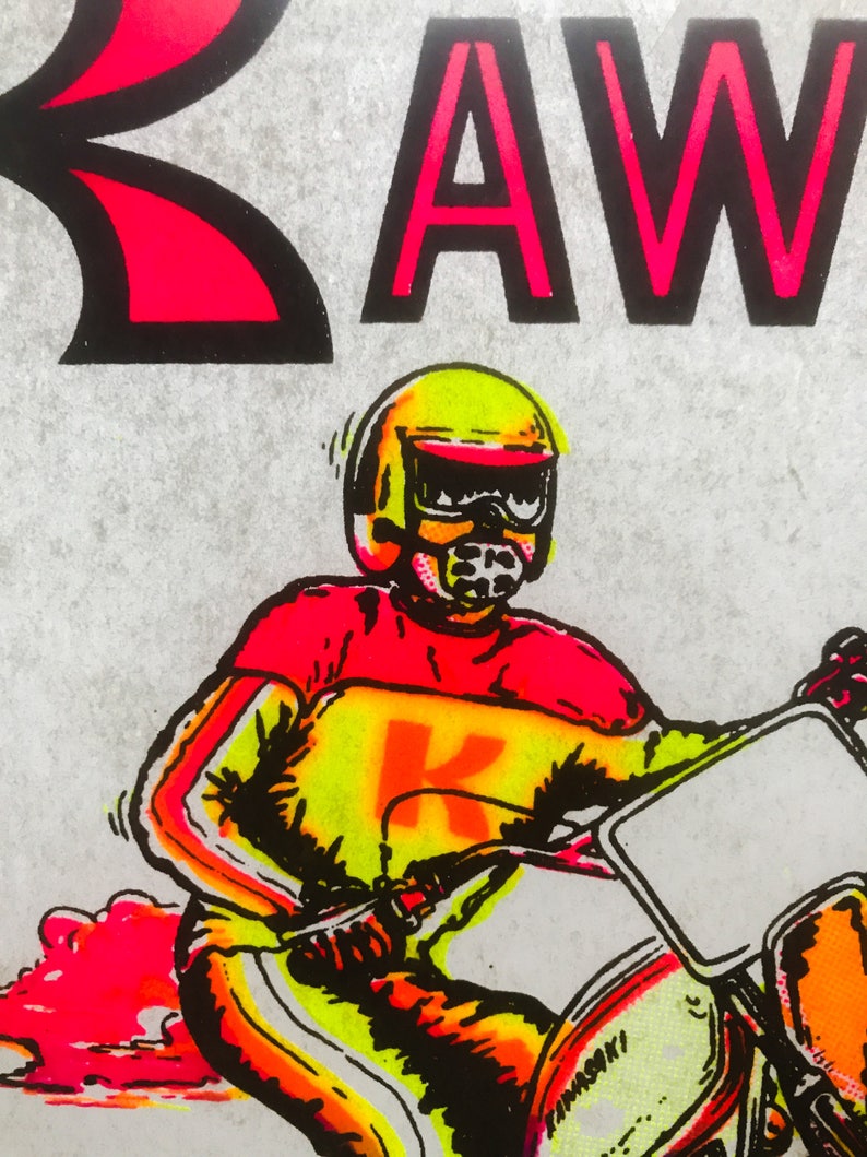 Kawasaki Always Out Ahead Vintage Iron On Heat Transfer Etsy