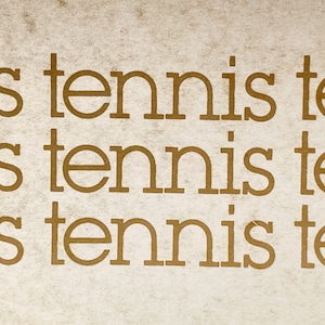 Tennis in White Vintage Iron On Heat Transfer