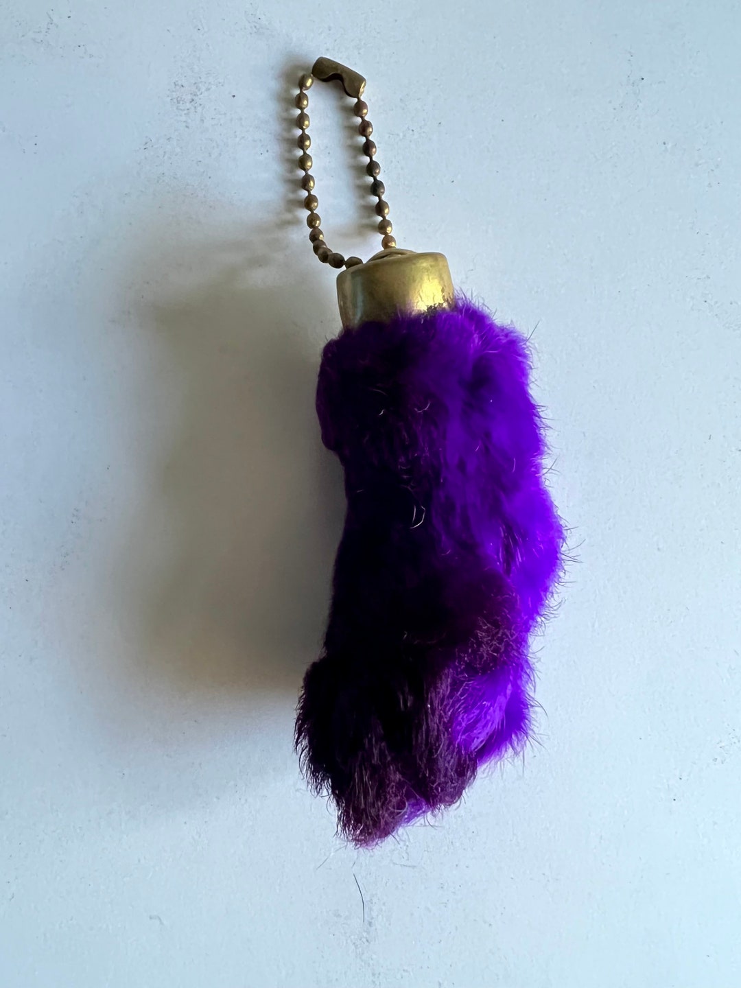 Purple Rabbit Foot Vintage Purple Lucky Rabbit's Foot Keychain - Etsy